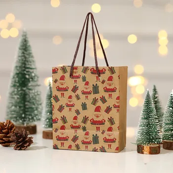 Noel hediyesi çanta Küçük Santa Çanta hediye çantası Zarif İnek Derisi Kağıt çocuk hediye çantası