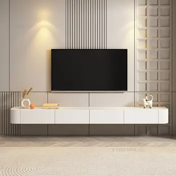 Nordic ışık lüks asma TV dolapları oturma odası mobilya küçük daire katı ahşap duvar asılı TV standları sehpa