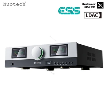 Nuotech A10 Tam Dengeli ES9038 güç amplifikatörü 500W Ateş HıFı Dekoder ve Amplifikatör Bluetooth 5.0 UV Metre Uzaktan Kumanda