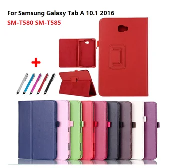 Samsung Galaxy Tab için Bir 10.1 Kılıf 2016 T580 T585 A6 Tablet PU deri kılıf Samsung Tab İçin A6 10.1 SM-T580 SM-T585 10 1 Funda