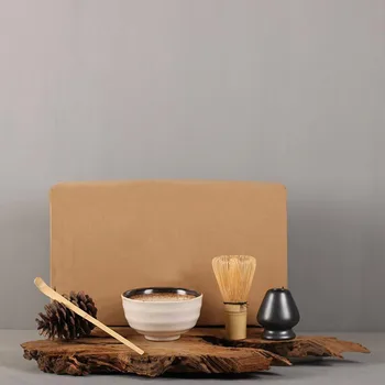 Setleri Kapalı İçecek Dükkanı 4 adet çin Matcha Seti Güvenli Bambu Çırpma Çay Kaşığı Çay Çay yapma Araçları Aksesuarları iş hediye