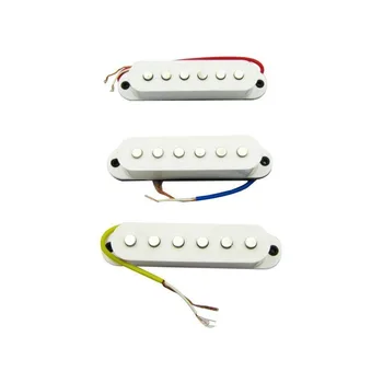 Strat Elektro Gitar için 48/50/52MM Tek Bobin Manyetikler Seti, Beyaz Renk