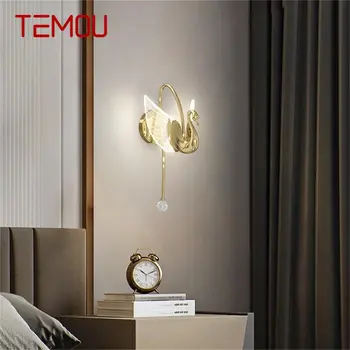 TEMOU iskandinav kuğu duvar lambaları Modern ışık yaratıcı dekoratif ev otel koridor yatak odası için