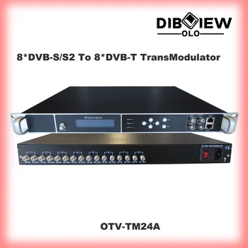 TM24A 8 Yollu Frekanslar FTA Tuner Dvb-S2 / S İla 8 Yollu Transponderler DVB-T Catv RF Modülatör Tadilat Transmodülatör