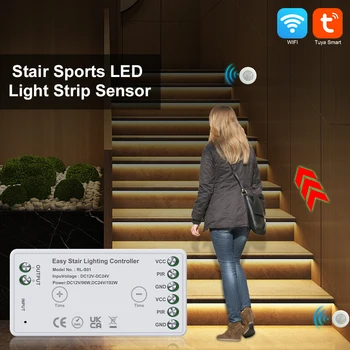 Tuya Wifi Merdiven Spor LED ışık Şeridi Sensörü Akıllı ev LED Kontrol Dimmer Kapalı DC12V / 24V Gerek Yok Kaynak Telleri Kurulum