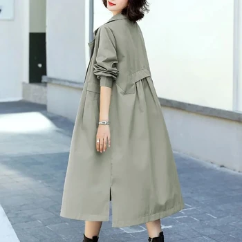 Vintage Kadın Ceketler Moda Harajuku Rüzgarlık Streetwear Hafif Ceketler Kadın Uzun İngiliz Ceket Kadın Gelgit Siyah Yello