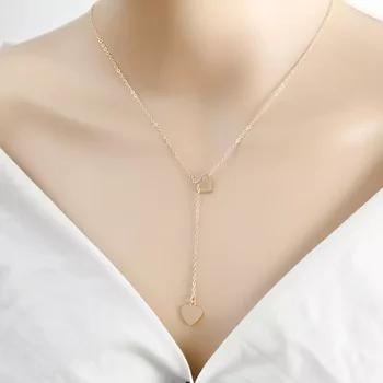 Yeni 925 Ayar Gümüş Moda Charm Takı 18k Altın Kalp Kolye Kolye Hediyeler Kadınlar Kızlar için