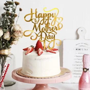 Yeni Mutlu anneler Günü Akrilik Kek Topper Altın Anne Harfler Kek Pişirme Dekorasyon anneler Günü için Doğum Günü Partisi Kek Malzemeleri