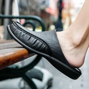 YENİ Ayakkabı erkek terlikleri EVA Daireler üzerinde kayma Ayakkabı Yürüyüş Erkekler Yarım Terlik Rahat Yumuşak Ev Sandalet Ayakkabı Erkekler için