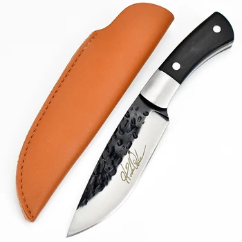 Yüksek kaliteli Mini El Dövme Çekiç Tahıl Bıçak Vahşi Kamp Sığır avcılık Mutfak kesme bıçağı ahşap saplı kılıf