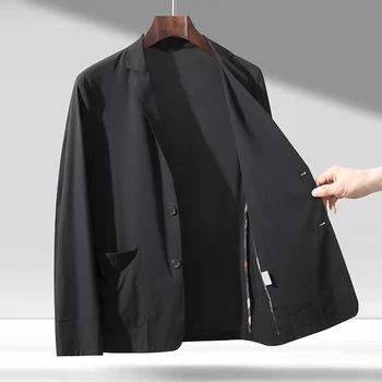 Yüksek Kaliteli Yaz Elastik Süper İnce Moda Nefes Buz İpek Güneş Koruyucu Takım Elbise erkek Gençlik İş Rahat Tek Takım Elbise Ceket