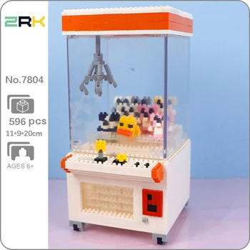 ZRK 7804 Oyun Alanı Klip Bebek Makinesi Catcher Ördek Panda Hayvan Bebek Mini Elmas Blokları Tuğla Yapı Oyuncak Çocuklar İçin Hiçbir Kutu