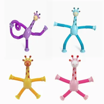 Çocuk Aydınlık Oyuncaklar Teleskopik Zürafa stres oyuncakları Pop Tüpler Stres Giderici Anti-stres Sıkmak Duyusal Vantuz Oyuncak Hediyeler