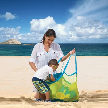 Çocuk Kum Uzakta Taşınabilir Örgü Çanta Çocuk Oyuncakları Saklama Torbaları Yüzme Büyük Plaj Çantası Havlu Kadın Kozmetik Makyaj Çantası