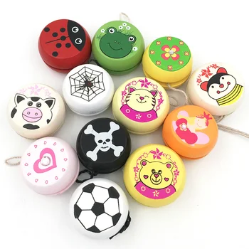 Çocuk Yoyo Topu Sevimli Hayvan Baskılar Ahşap Yoyo Oyuncaklar Uğur Böceği Oyuncaklar Çocuklar Yo-Yo Yaratıcı Yo Yo Oyuncaklar Çocuklar için