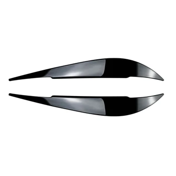 4 Serisi F32 F33 F36 2014-2020 Ön Far Kapağı Garnitür Şerit Kaş Kapağı Trim Sticker Parlak Siyah