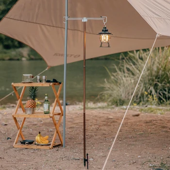 Açık Alüminyum Alaşım Katlanır Lamba Direği Ayarlanabilir Kamp lamba tutucu Çubuk Piknik Yürüyüş Balıkçılık İçin