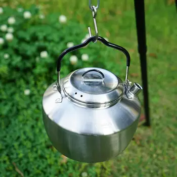 Kamp su ısıtıcısı çaydanlık Anti haşlanma kolu barbekü mutfak çay su ısıtıcısı
