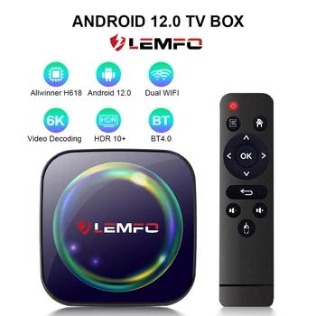 Lemfo H8S android tv kutusu Android 12.0 H618 4K 4GB 64GB Set Üstü Kutusu 5G Çift WİFİ BT4.0 Medya Oynatıcı Taşınabilir Tv Kutusu