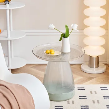 Modern İskandinav Yaratıcı Yuvarlak çay masası Ev Küçük Daire Oturma Odası Çok Fonksiyonlu Yan Birkaç İns Basit Küçük Masa