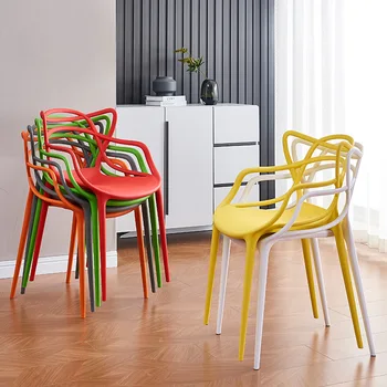 Plastik Sandalye Kedi Ev İstiflenebilir İskandinav Yemek Makyaj Modern Minimalist Dışkı Arkalığı