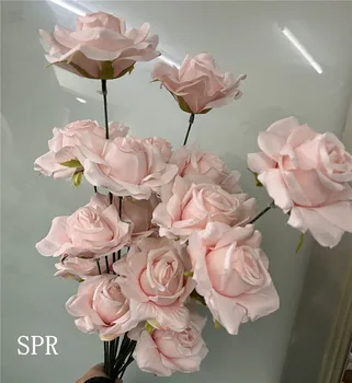 SPR Toplu İpek Çiçek Sarmaşık Çelenk Mavi Ortanca Lale Yaprak Kök Çiçek Düzenleme Yapay Sevgililer Güller