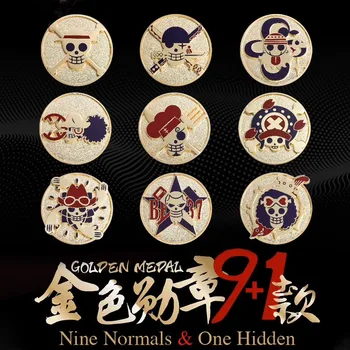 Tek Parça Şekil Nami Luffy Roronoa Zoro Hasır Şapka Korsanları Madalya Kör Kutu Rozeti 4cm Anime şekilli kalıp Kawaii Koleksiyonu Hediye