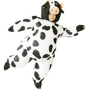 Çocuklar İnek Şişme Kostüm Mascotte Süt Sığır Kostüm Şişme İnek Karnaval Cadılar Bayramı Takım Elbise Yetişkin Parti Cosplay Kostümleri